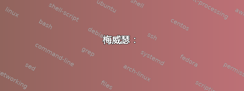 梅威瑟：