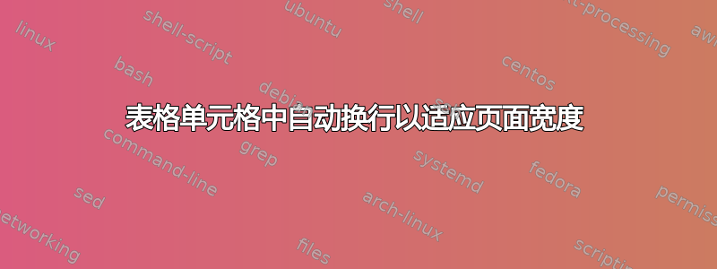 表格单元格中自动换行以适应页面宽度