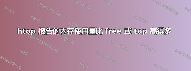 htop 报告的内存使用量比 free 或 top 高得多