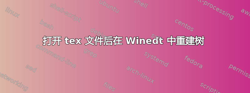 打开 tex 文件后在 Winedt 中重建树