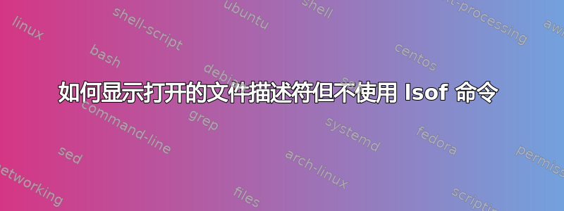 如何显示打开的文件描述符但不使用 lsof 命令