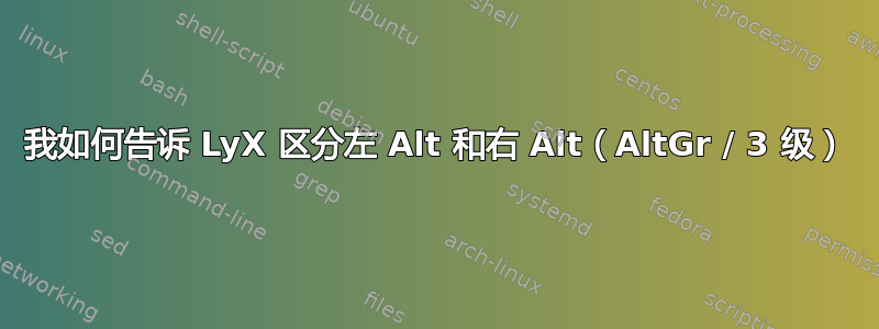 我如何告诉 LyX 区分左 Alt 和右 Alt（AltGr / 3 级）