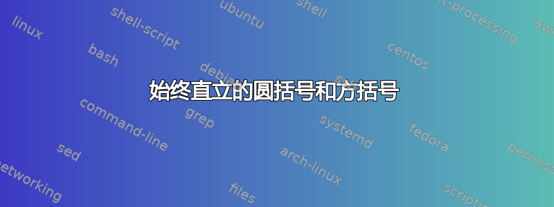 始终直立的圆括号和方括号