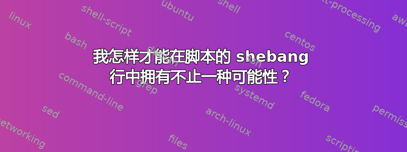 我怎样才能在脚本的 shebang 行中拥有不止一种可能性？