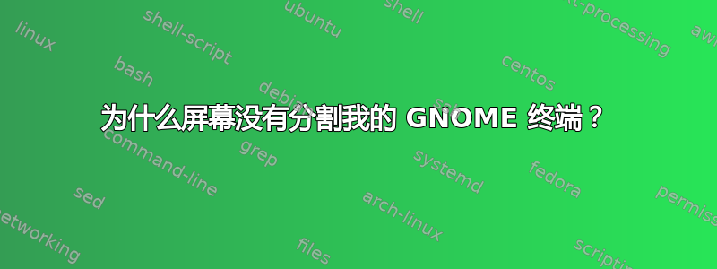 为什么屏幕没有分割我的 GNOME 终端？