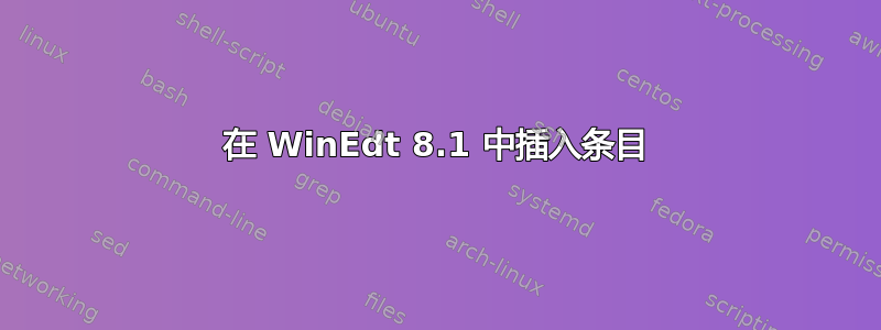 在 WinEdt 8.1 中插入条目