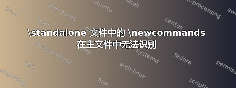 \standalone 文件中的 \newcommands 在主文件中无法识别