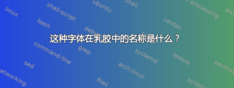 这种字体在乳胶中的名称是什么？