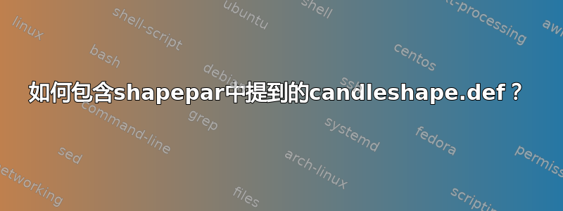 如何包含shapepar中提到的candleshape.def？