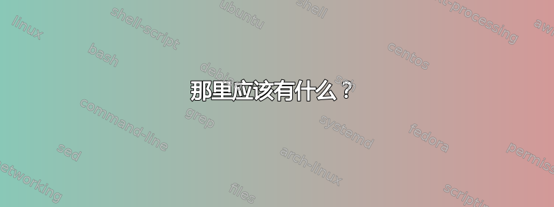 那里应该有什么？