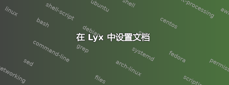 在 Lyx 中设置文档