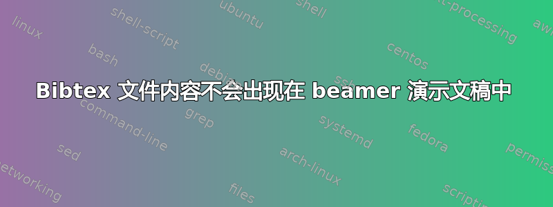 Bibtex 文件内容不会出现在 beamer 演示文稿中