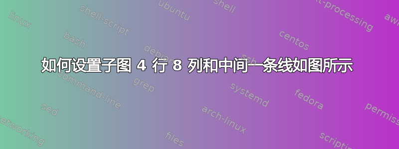 如何设置子图 4 行 8 列和中间一条线如图所示