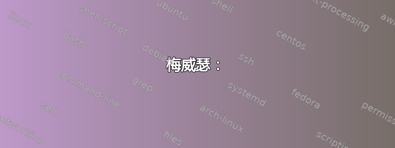 梅威瑟：