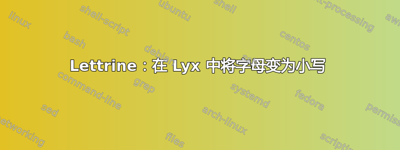 Lettrine：在 Lyx 中将字母变为小写