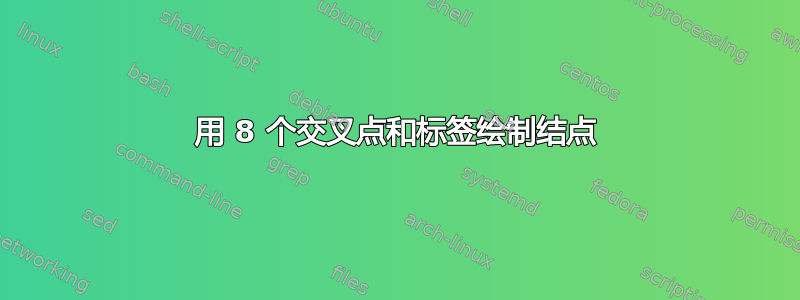 用 8 个交叉点和标签绘制结点