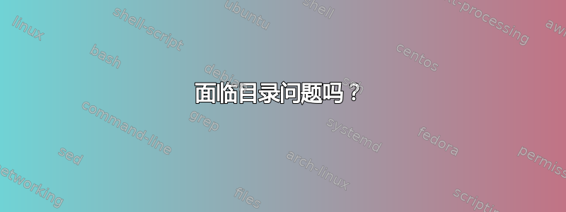 面临目录问题吗？