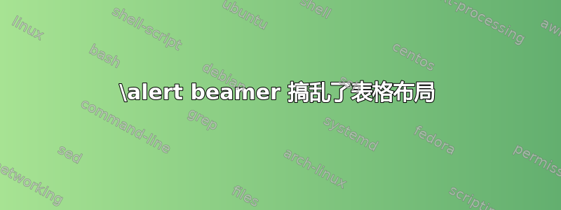 \alert beamer 搞乱了表格布局