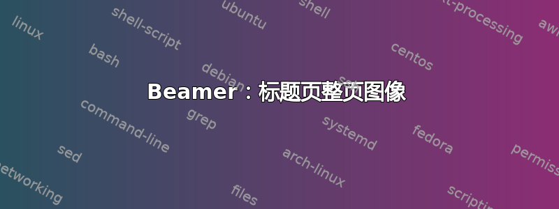 Beamer：标题页整页图像