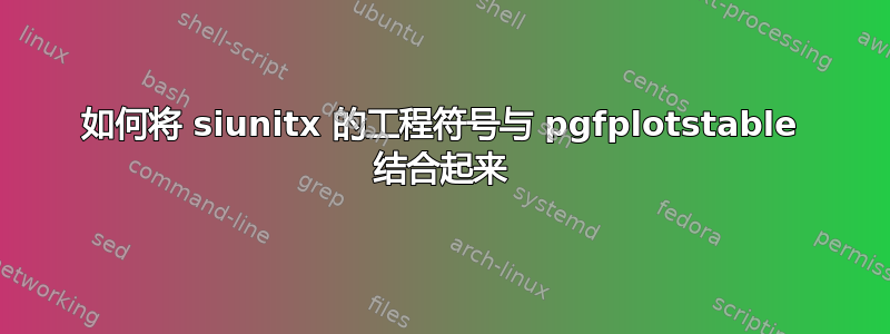 如何将 siunitx 的工程符号与 pgfplotstable 结合起来