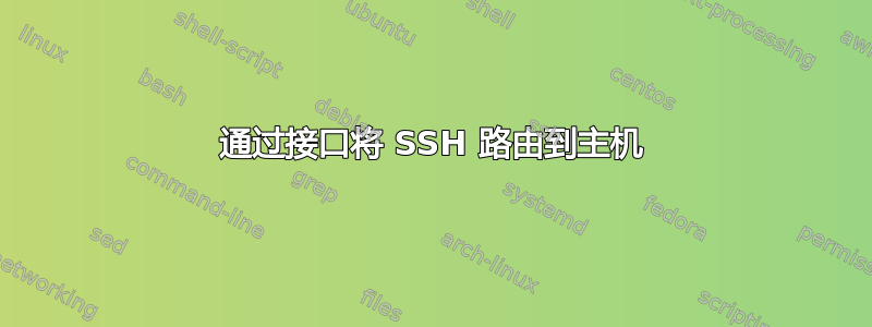 通过接口将 SSH 路由到主机