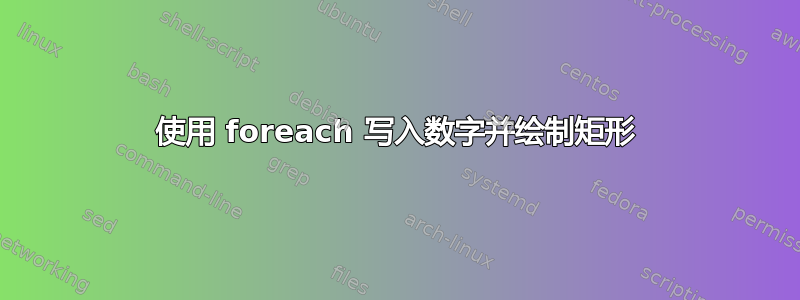 使用 foreach 写入数字并绘制矩形