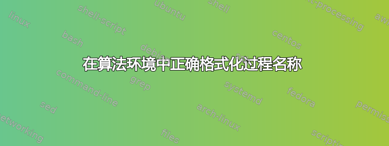 在算法环境中正确格式化过程名称