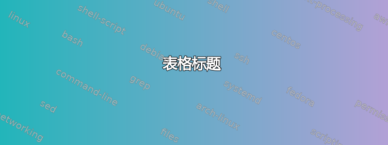 表格标题