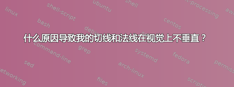 什么原因导致我的切线和法线在视觉上不垂直？