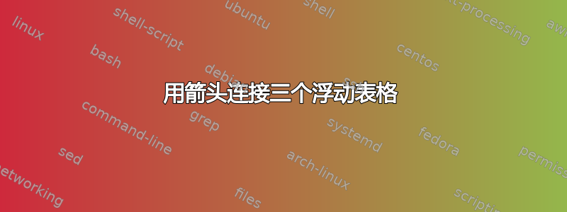 用箭头连接三个浮动表格