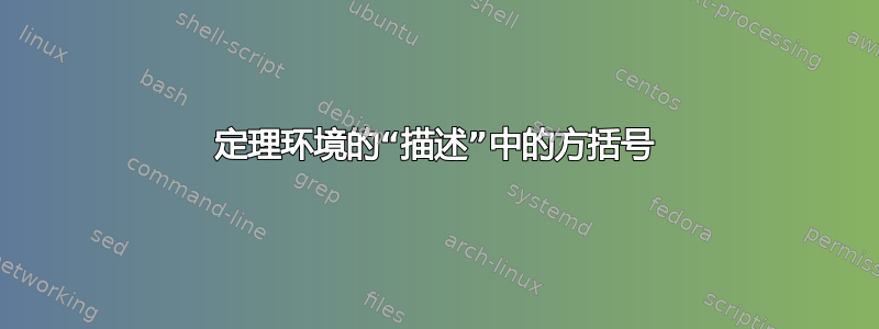 定理环境的“描述”中的方括号