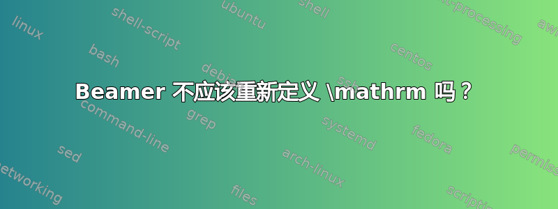 Beamer 不应该重新定义 \mathrm 吗？