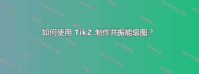 如何使用 TikZ 制作共振能级图？