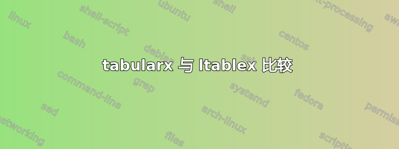 tabularx 与 ltablex 比较