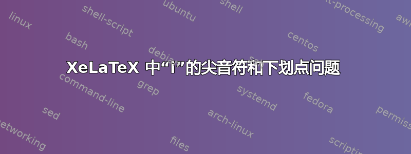 XeLaTeX 中“i”的尖音符和下划点问题