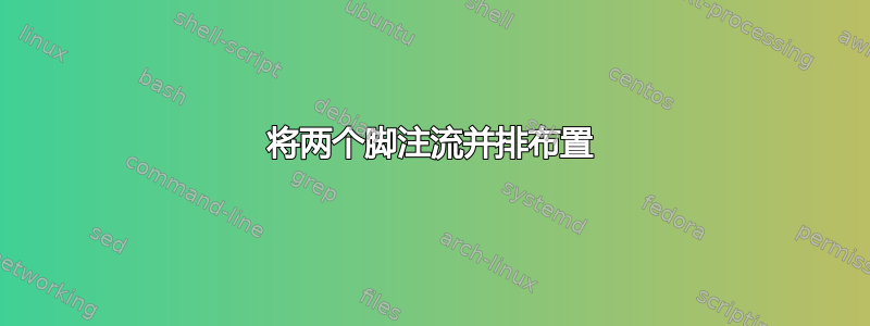 将两个脚注流并排布置