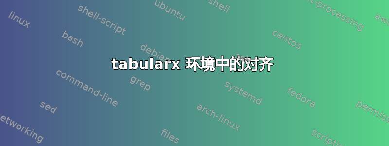 tabularx 环境中的对齐