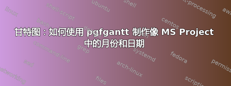 甘特图：如何使用 pgfgantt 制作像 MS Project 中的月份和日期