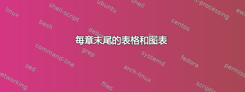 每章末尾的表格和图表