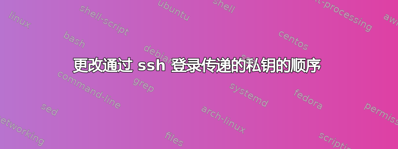 更改通过 ssh 登录传递的私钥的顺序