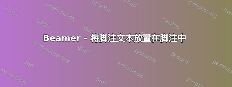 Beamer - 将脚注文本放置在脚注中