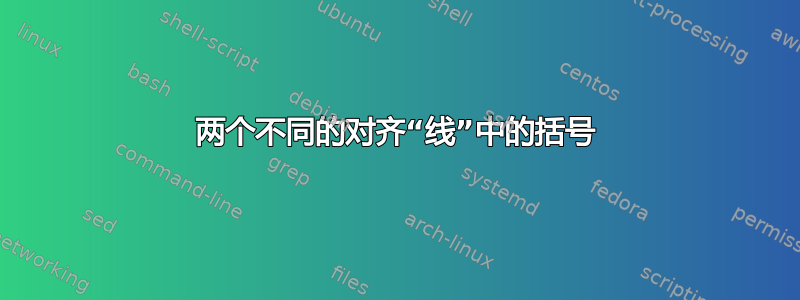 两个不同的对齐“线”中的括号