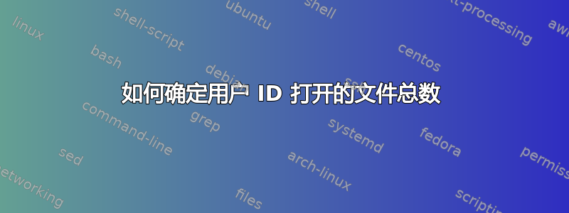 如何确定用户 ID 打开的文件总数