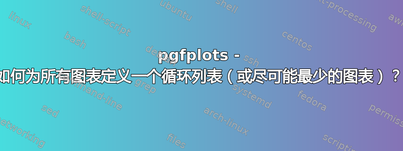 pgfplots - 如何为所有图表定义一个循环列表（或尽可能最少的图表）？