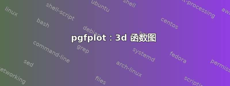 pgfplot：3d 函数图