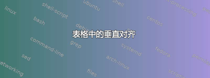 表格中的垂直对齐