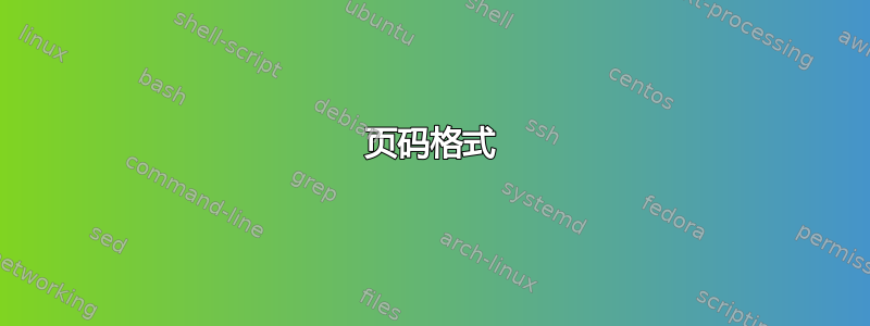 页码格式