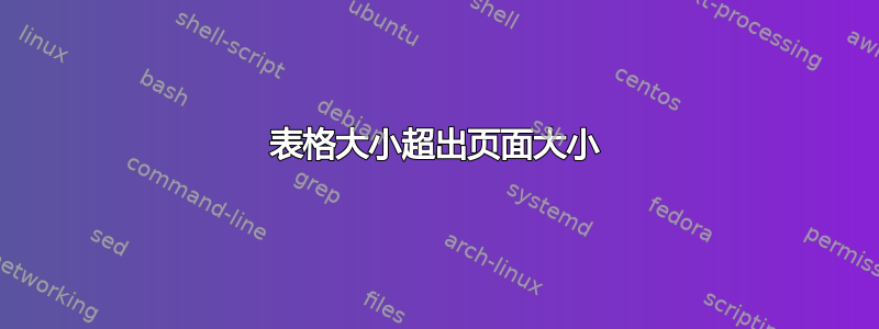 表格大小超出页面大小