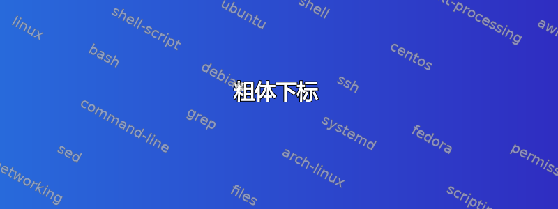 粗体下标