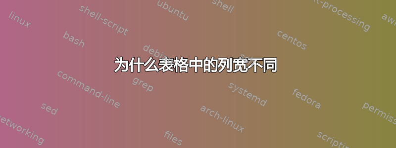 为什么表格中的列宽不同